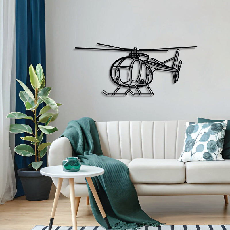 OH-6 Cayuse Angle Metal Aircraft Wall Art - NCP0589