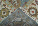 Custom Made Blue And Beige Traditional Hand Knotted Wool Area Rug