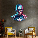 UV Printed Captain America Neon Sign,Neon Wall Art,Neon Light Sign, Custom Neon Sign,UV Print Neon Sign,Acrylic Neon