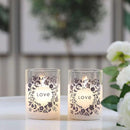 4" tall Glass Wax Battery Moving Flame LED Candle ( Set of 2) by JHY DESIGN