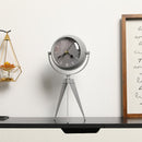 12.5"H Wrought Iron Glass Standing Clock (Elegant Grey) by JHY DESIGN