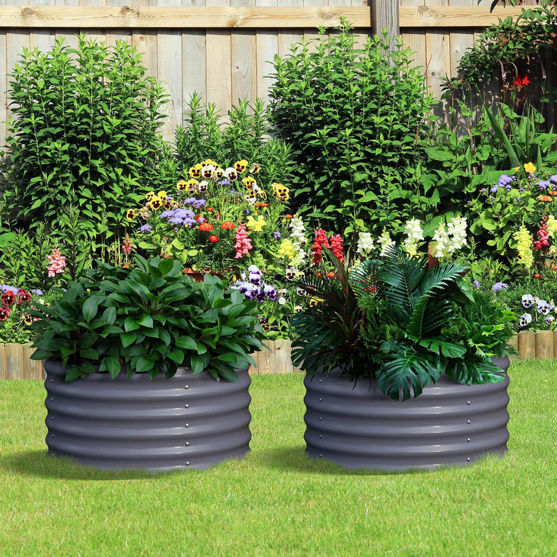 Olle Gardens 17" Tall, 24" Round Pair Raised Garden Beds , (2) per set