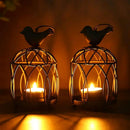 2 Pack Bird Hanging Birdcage Tealight Lantern by JHY DESIGN