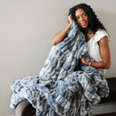 DOUBLE RUCHED FAUX FUR XL THROW BLANKETS by Saranoni