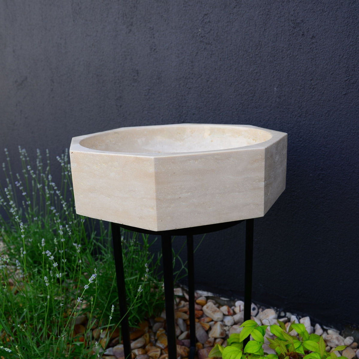 Handmade Turkish Travertine Octagon Bathroom Sink Hand Carved, photo 11 of 15
