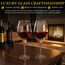 Large Diamond Wine Glasses - 15 Ounce (2, Clear) by The Wine Savant