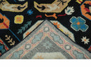 Wool Hand-Knotted Mamluk Traditional Rug - Black Maroon Beige