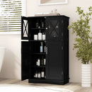4 Doors Freeestanding Bathroom Floor Cabinet with Adjustable Shelves by DirectDeals