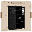 4 Doors Freeestanding Bathroom Floor Cabinet with Adjustable Shelves by DirectDeals