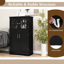 4 Doors Freeestanding Bathroom Floor Cabinet with Adjustable Shelves by DirectDeals