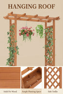 Raised Wooden Planter Box with Tall Trellis for Climbing Plants by 2Dropme