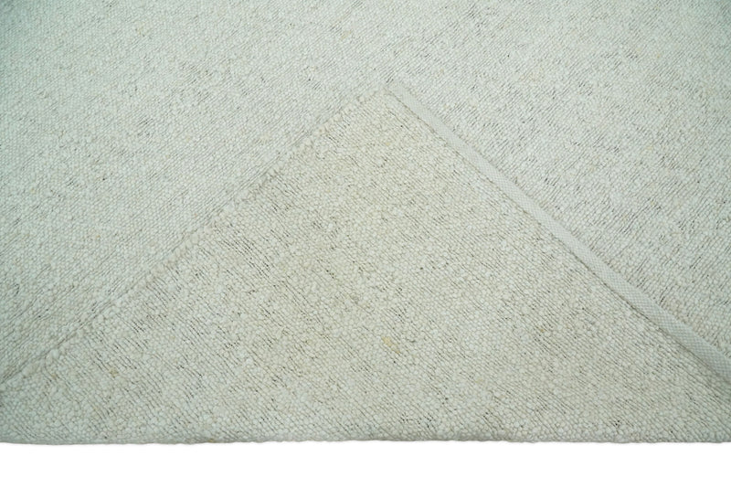 5x8, 6x9 and 8x10 Chunky Soft Flatweave Solid White Handwoven Area Rug | BER3