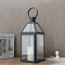 16"High Stainless Steel Black Candle Lanterns
