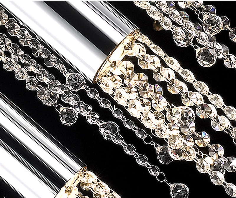 5 Lights - Hanging crystal light fixture for lobby, staircase, loft, stairwell