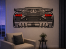 Aventador SVJ Back View Metal Neon Car Wall Art - MTN0262