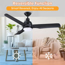 52" Cason Induatrial Downrod Mount Reversible Ceiling Fan with LED Lighting and Remote Control