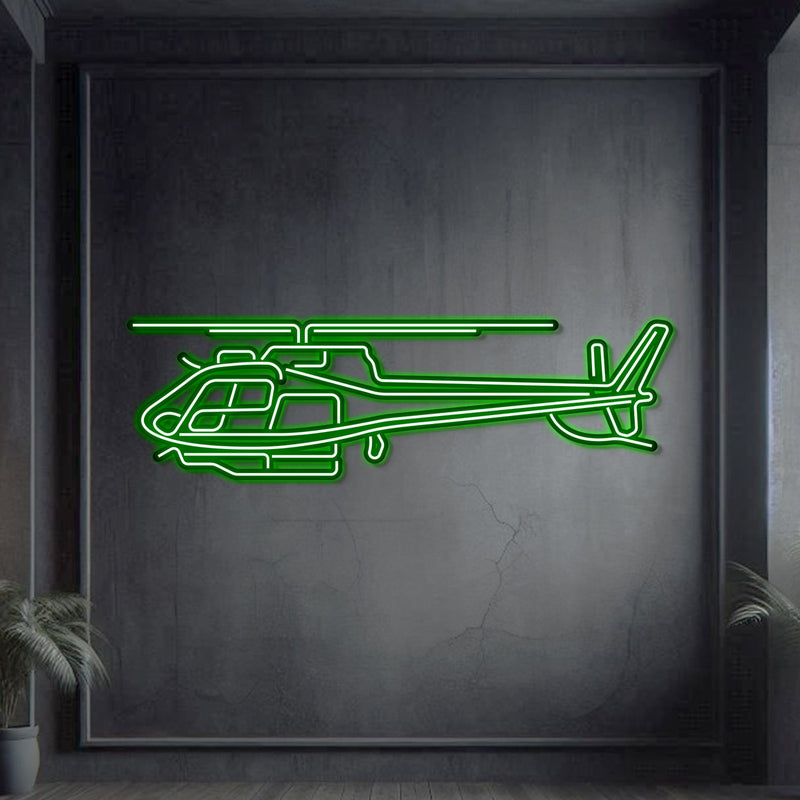 H125E Metal Neon Aircraft Wall Art - NCN0048