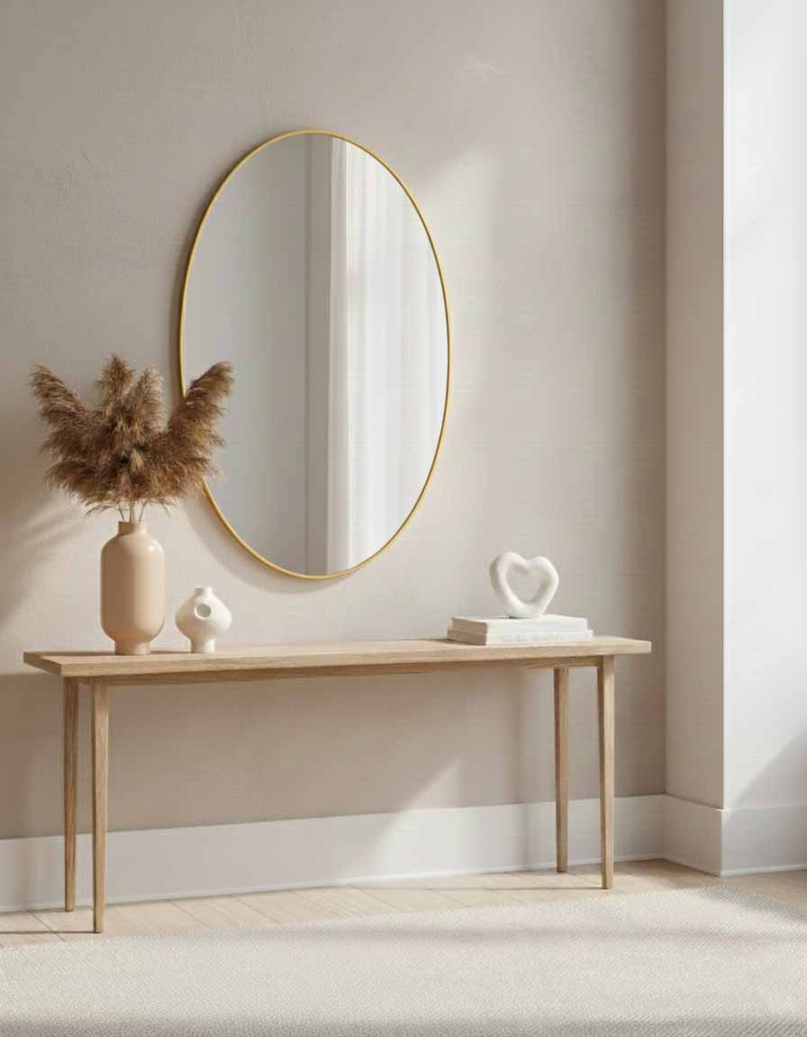 Oval Mirror - Brass Oval Wall Mirror, photo 4 of 13