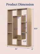 7-Tier Cube Bookshelf, Tall Narrow Bookcase for Small Spaces by 2Dropme