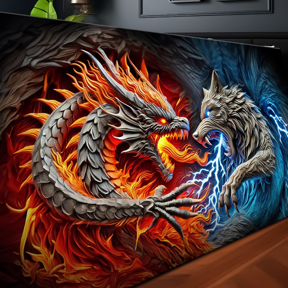 3D Dragon and Wolf Wall Art II, photo 5 of 10