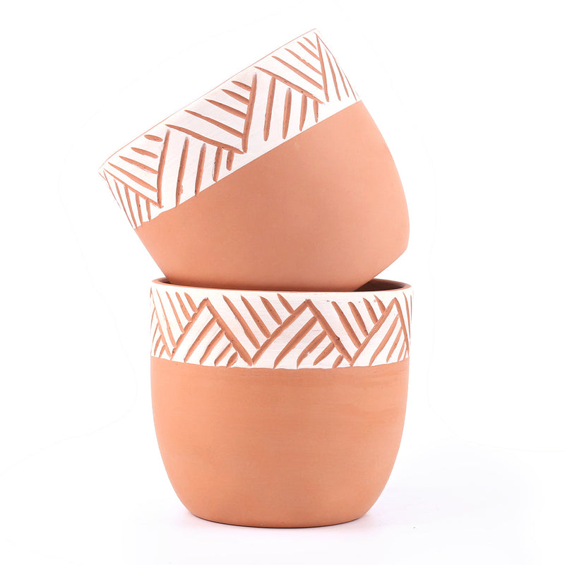 5.5 inch Clay-White Color Modern Pot