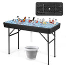4 Feet Plastic Party Ice Folding Table with Matching Skirt by LJGDeals