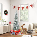 4/5/6 Feet Pre-Lit Artificial Christmas Tree Snow-Flocked Slim Pencil Xmas Decor-5 ft by LJGDeals