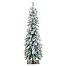 4/5/6 Feet Pre-Lit Artificial Christmas Tree Snow-Flocked Slim Pencil Xmas Decor-5 ft by LJGDeals
