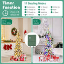 4 Feet Pre-Lit Artificial Christmas Tree Snow-Flocked Slim Pencil Xmas Decor