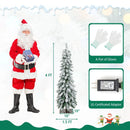 4/5/6 Feet Pre-Lit Artificial Christmas Tree Snow-Flocked Slim Pencil Xmas Decor-5 ft by LJGDeals