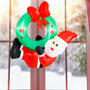 4 ft Inflatable Santa Claus Wreath with Red Bow and 5 LED Lights by LJGDeals