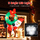 4 ft Inflatable Santa Claus Wreath with Red Bow and 5 LED Lights by LJGDeals