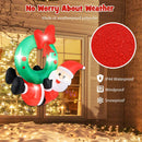 4 ft Inflatable Santa Claus Wreath with Red Bow and 5 LED Lights by LJGDeals