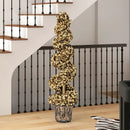 4 FT Artificial Topiary Spiral Tree Set of 2 with Vintage Plastic Nursery Pot-Gold by LJGDeals