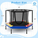 4 FT Small Toddler Recreational Trampoline with Safety Enclosure Net-Colorful by DirectDeals