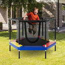 4 FT Small Toddler Recreational Trampoline with Safety Enclosure Net-Colorful