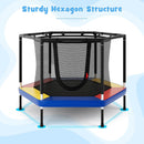 4 FT Small Toddler Recreational Trampoline with Safety Enclosure Net-Colorful by DirectDeals
