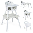 4-in-1 Baby Convertible Toddler Table Chair Set with PU Cushion by LJGDeals