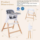 4-in-1 Convertible Baby High Chair with Adjustable Tray by DirectDeals