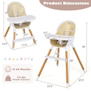 4-in-1 Convertible Baby High Chair Infant Feeding Chair with Adjustable Tray by LJGDeals