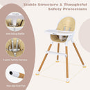 4-in-1 Convertible Baby High Chair Infant Feeding Chair with Adjustable Tray by LJGDeals