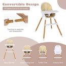 4-in-1 Convertible Baby High Chair Infant Feeding Chair with Adjustable Tray by LJGDeals