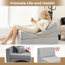 4-in-1 Convertible Folding Sofa Bed with High-Density Foam-Gray by LJGDeals