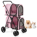 4-in-1 Double Pet Stroller with Detachable Carrier and Travel Carriage by LJGDeals