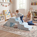 4-in-1 Foam Climbing Blocks Toddler Indoor Climb with Slide-Gray by LJGDeals