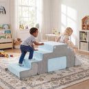 4-in-1 Foam Climbing Blocks Toddler Indoor Climb with Slide-Gray by LJGDeals