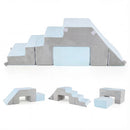 4-in-1 Foam Climbing Blocks Toddler Indoor Climb with Slide-Gray by LJGDeals