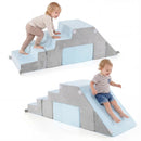 4-in-1 Foam Climbing Blocks Toddler Indoor Climb with Slide-Gray by LJGDeals
