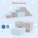 4-in-1 Foam Climbing Blocks Toddler Indoor Climb with Slide-Gray by LJGDeals