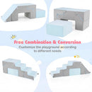 4-in-1 Foam Climbing Blocks Toddler Indoor Climb with Slide-Gray by LJGDeals